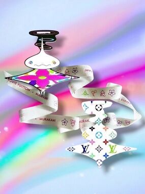 🆕💞LVxTM 20th Anniversary Commemorative Gift Tag SUPERFLAT "Onion Head" & Ribbon